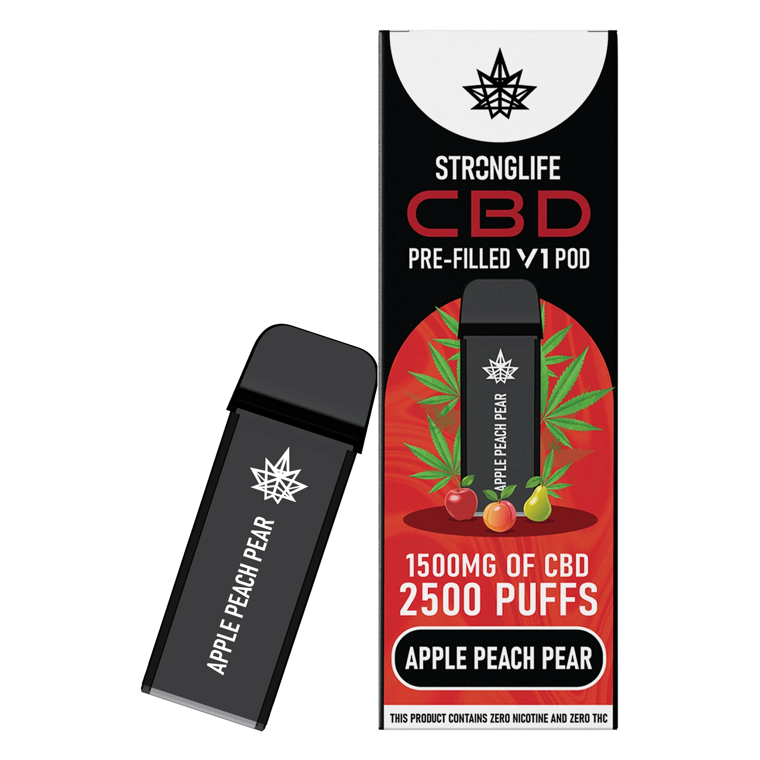 Apple Peach Pear V1 Prefilled CBD Vape Pod (Box of 10)