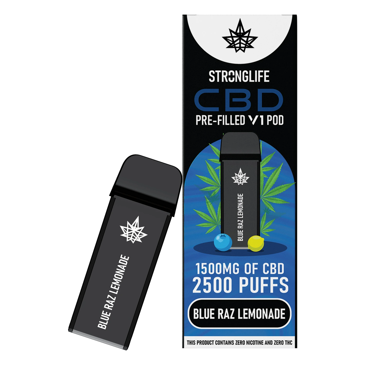 Blue Raz Lemonade V1 Prefilled CBD Vape Pod (Box of 10)
