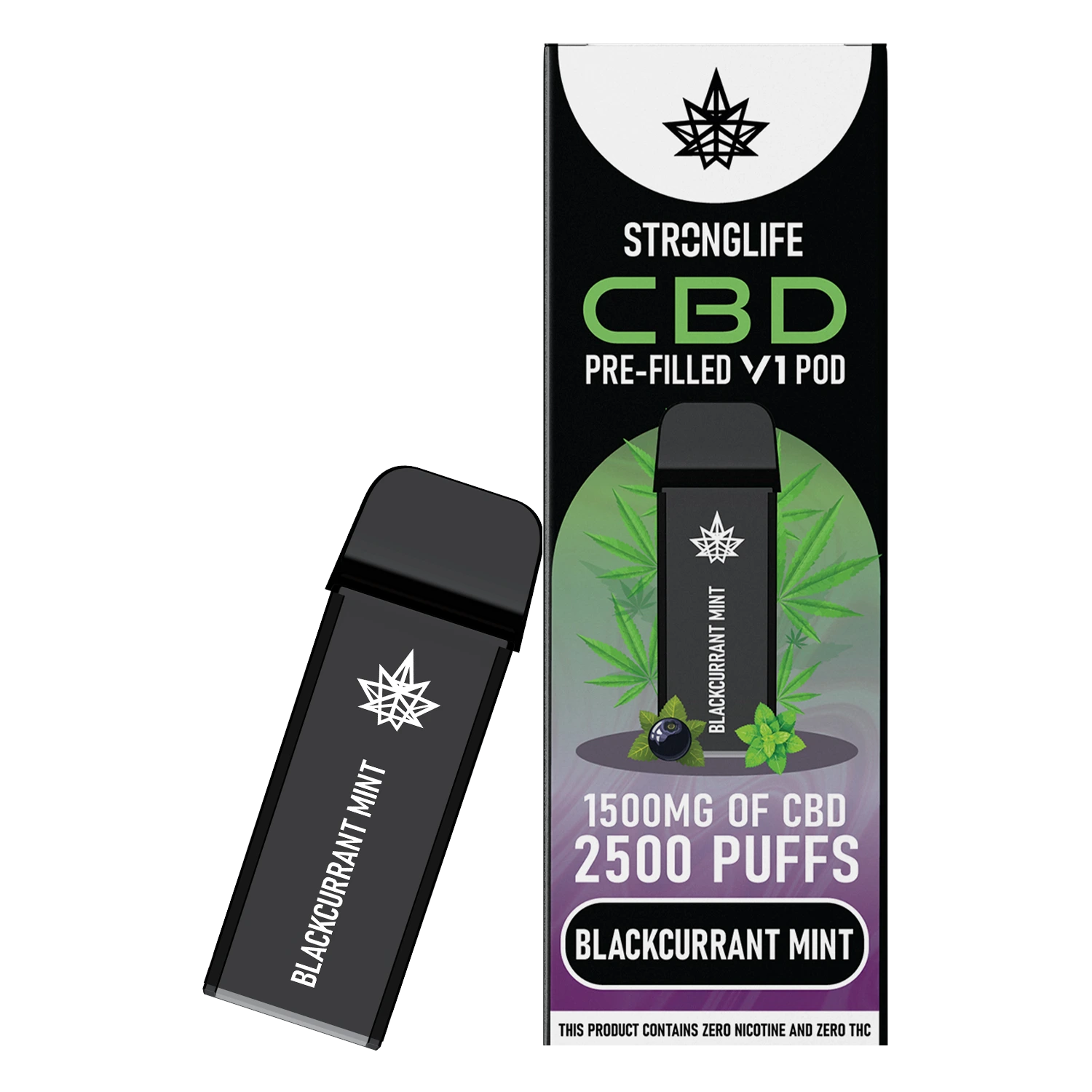 Blackcurrant Mint V1 Prefilled CBD Vape Pod (Box of 10)