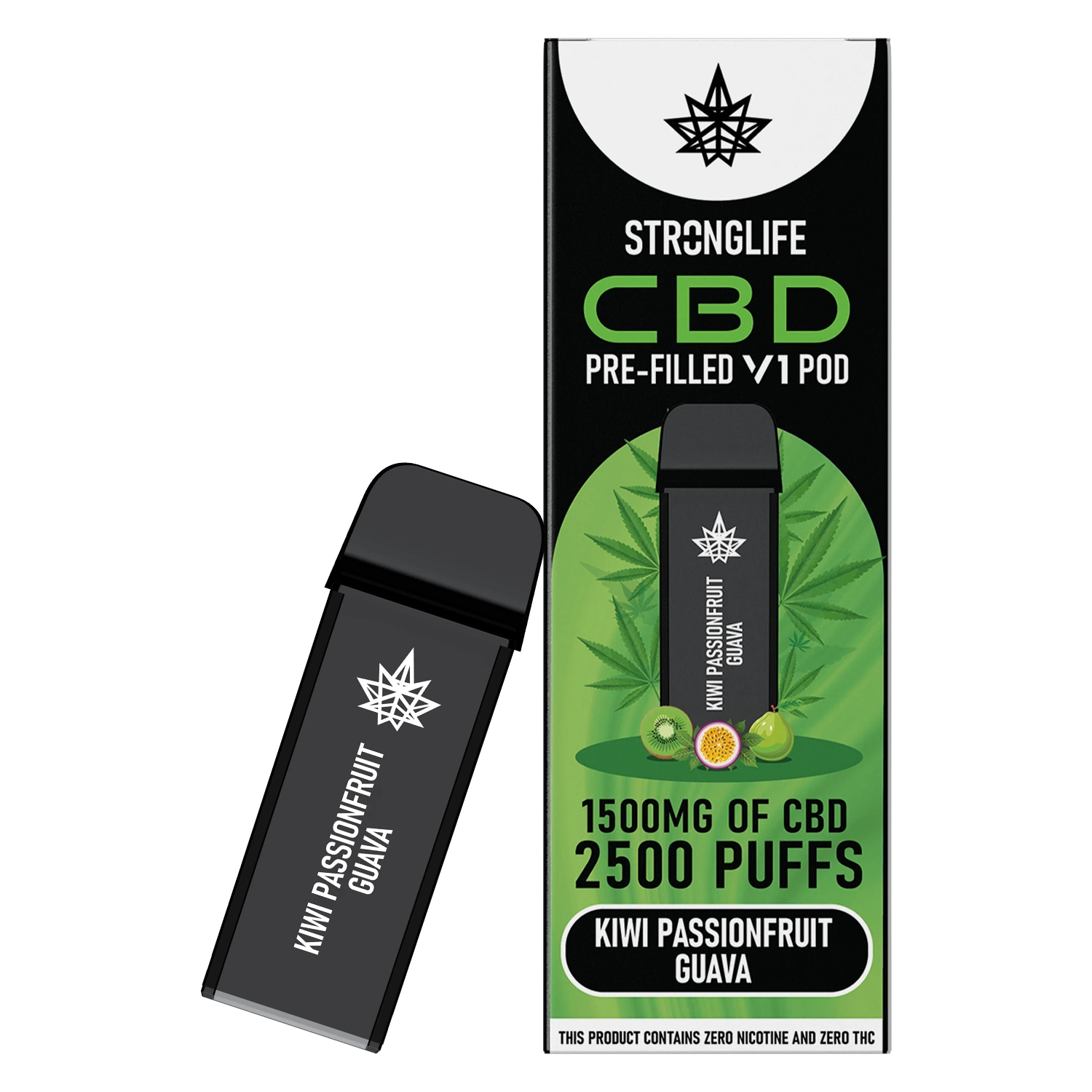 Kiwi Passionfruit Guava V1 Prefilled CBD Vape Pod (Box of 10)