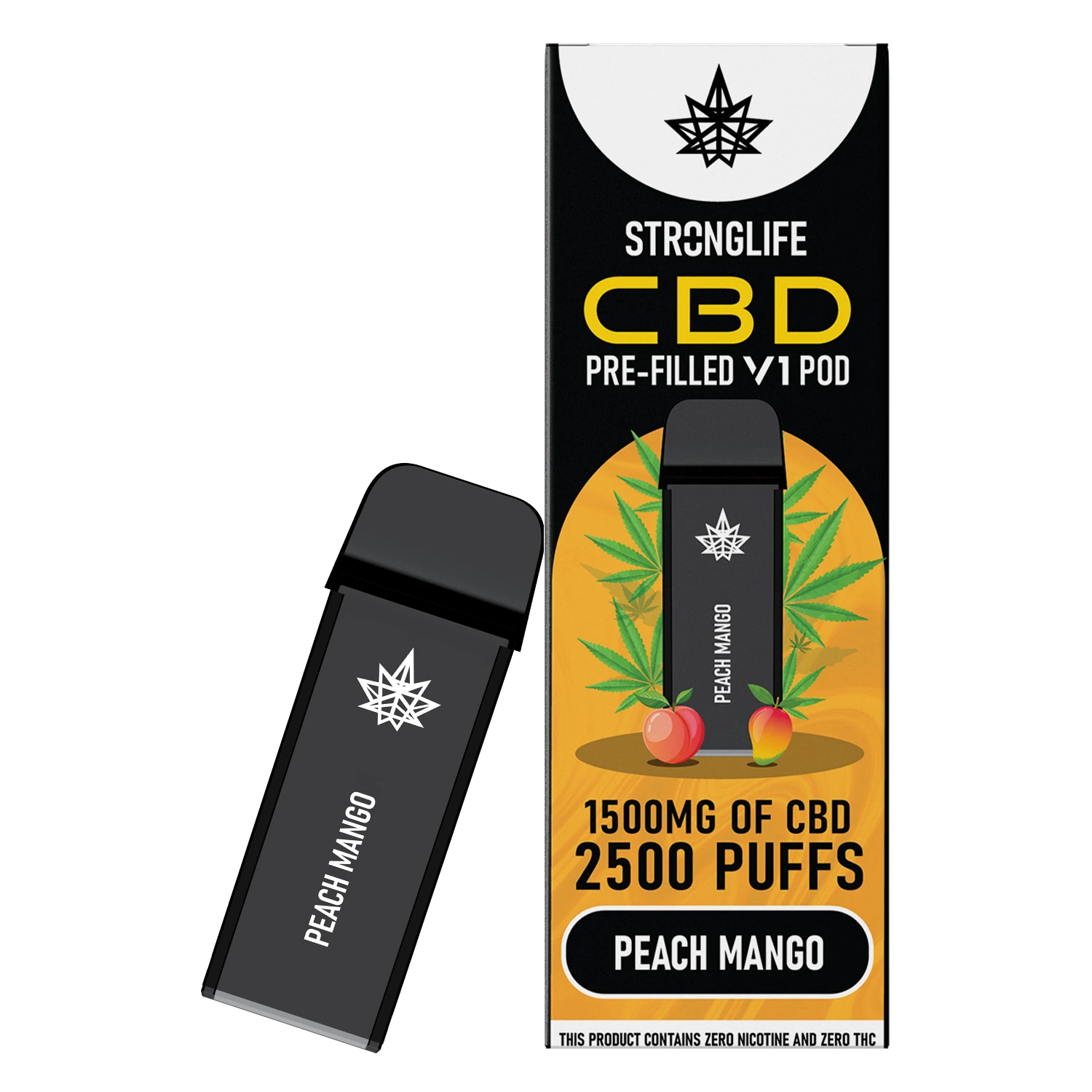 Peach Mango V1 Prefilled CBD Vape Pod (Box of 10)