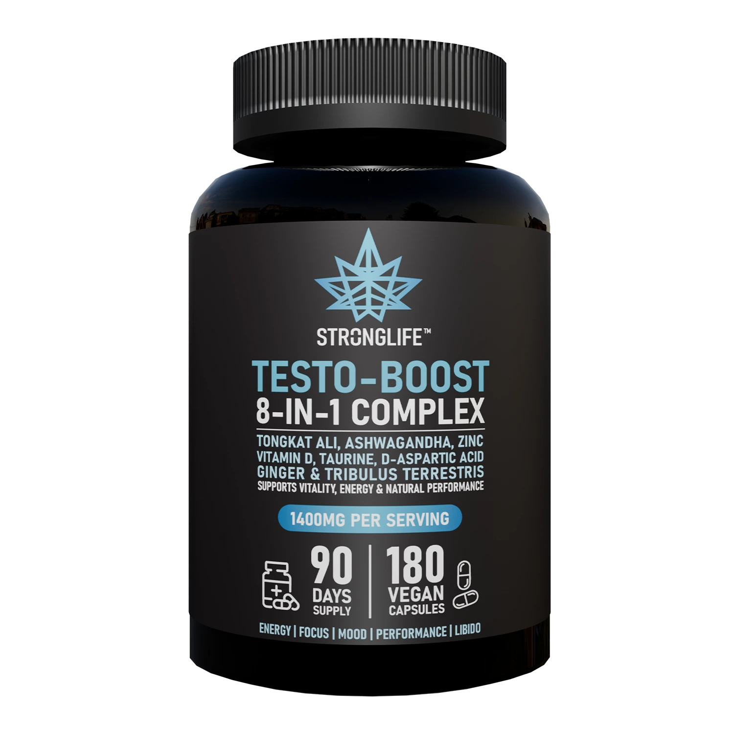 Buy Testo Boost T Boost Testosterone Boost 8-in-1 Complex Tongkat Ali Ashwagandha Zinc Vitamin D Taurine D-Aspartic Acid Ginger Tribulus Terrestris Stronglife