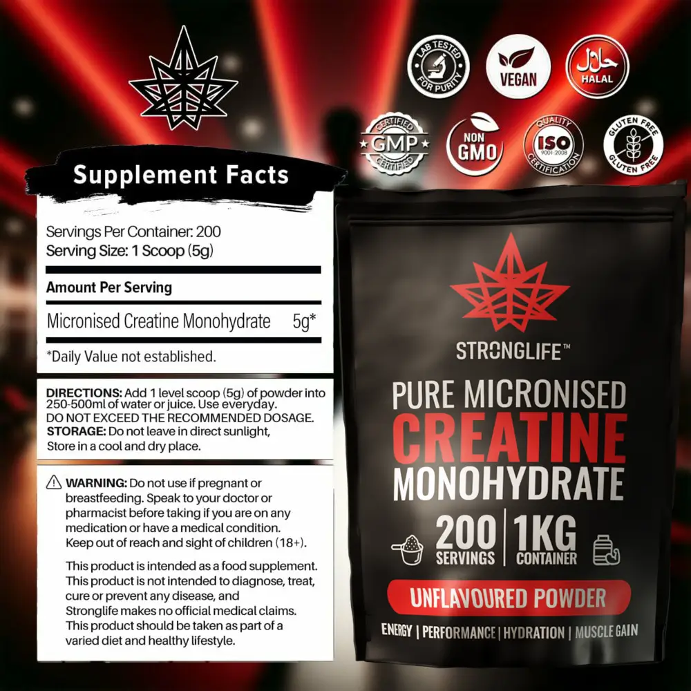 Stronglife Micronixed Creatine Monohydrate 1KG Supplement Facts